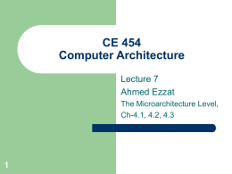 Microarchitecture Overview: Microinstructions Control – The Mic-1