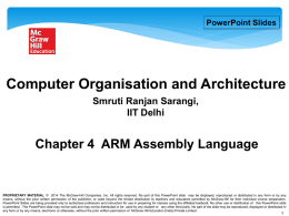ARM Assembly Language - CSE @ IITD