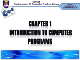 Introduction To Computer Program