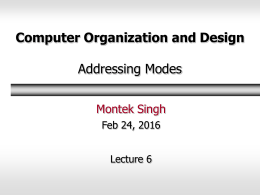 Addressing Modes - UNC Computer Science