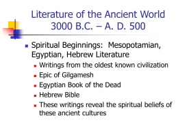PPT on Literature of the Ancient World