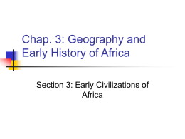 Chap. 3: Geography and Early History of Africa