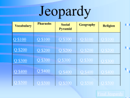 Ancient Egypt Jeopardy Review Game
