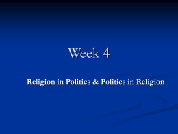 Lecture 4 Religion and Politics 2010