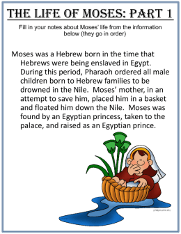 The Life of Moses: Part 1