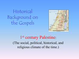 Historical Background on the Gospels