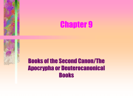 CH.9.Books of the Second Canon.Apocrypha