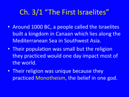 Ch. 3/1 “The First Israelites”