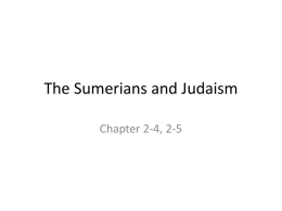 The Sumerians and Judaism - Fort Bend ISD / Homepage