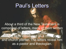 Paul`s Letters