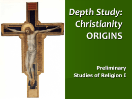 Christianity ORIGINS