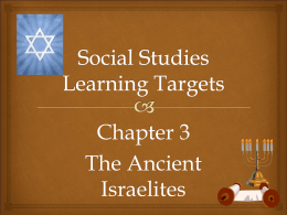 The Ancient Israelites - Learning Targets
