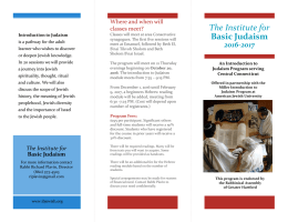 Brochure - Institute for Basic Judaism