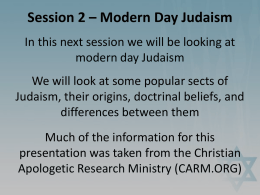 Session 2 – Modern Day Judaism
