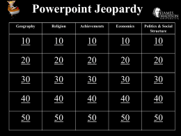 Powerpoint Jeopardy Geography Religion Achievements