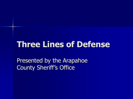 Three Lines Of Defense - Colorado Crime Prevention Association