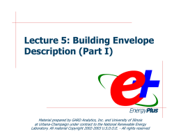 Lecture 05 Building Envelope