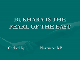 bukhara is the purle of the east
