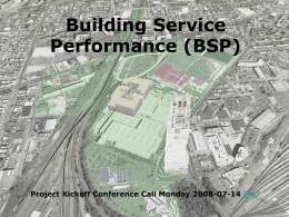 Building Service Performance (BSP)
