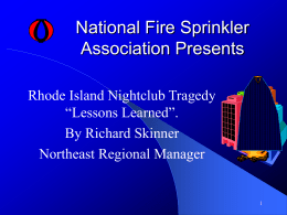 National Fire Sprinkler Association presents,