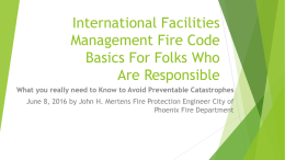 International Facilities Management Fire Code Basics