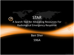 STAR A Search Tool for Allocating Resources For Radiological