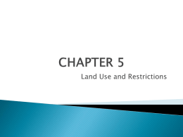 Chapter 5- Land Use and Restrictions