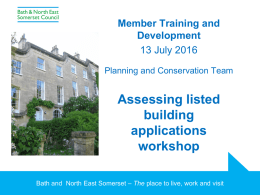 Assessing Listed Building Applications Workshop July