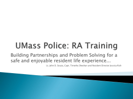 UMass Police RA Training - UMass Dartmouth Residential