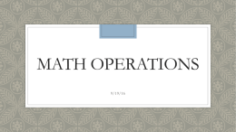 Chapter 2 (Math Operations) Powerpoint