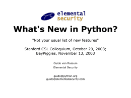 What's New in Python
