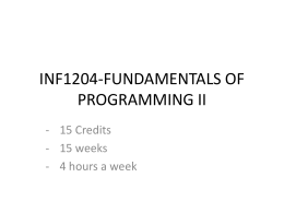 INF1204-FUNDAMENTALS OF PROGRAMMING II