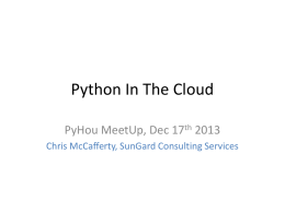 Python In The Cloud