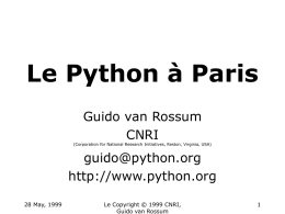 presentation source - Python Programming Language