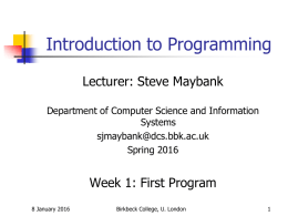 Lecture slides for week 1 - Department of Computer Science and