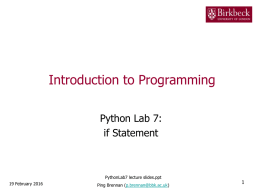 Python Lab 7 lecture slides