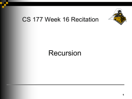 CS 177 Week 3 Recitation Slides - Purdue CS Wiki/Application server