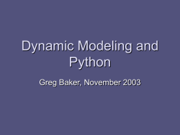 Dynamic Modeling and Python