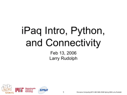 iPaq Intro, Python, and Connectivity - People