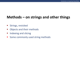 Lecture 07 - String methods