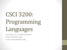CSCI 3200: Programming Languages