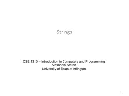 String Methods - The University of Texas at Arlington