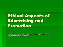 Social, Ethical, and Economic Aspects of Advertising and Promotion