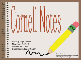 Cornell Notes - Glenelg High School