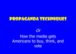 Propaganda techniques - Woodland Hills School District