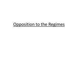 Opposition to the Regimes - bedstone