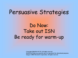 Persuasive Strategies - MS. CHERRY 8TH GRADE LANGUAGE …
