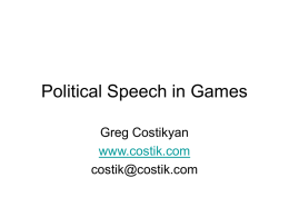 Political Speech in Games