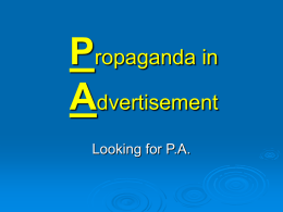 Propaganda in Advertisement
