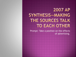 2007 AP Synthesis